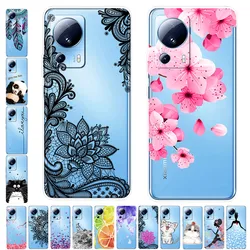 For Xiaomi 13 Lite 5G Case TPU Silicone Soft Cartoon Clear Case for Xiaomi Mi 13Lite 2023 Cover 6.55 Transparent Painted Coque