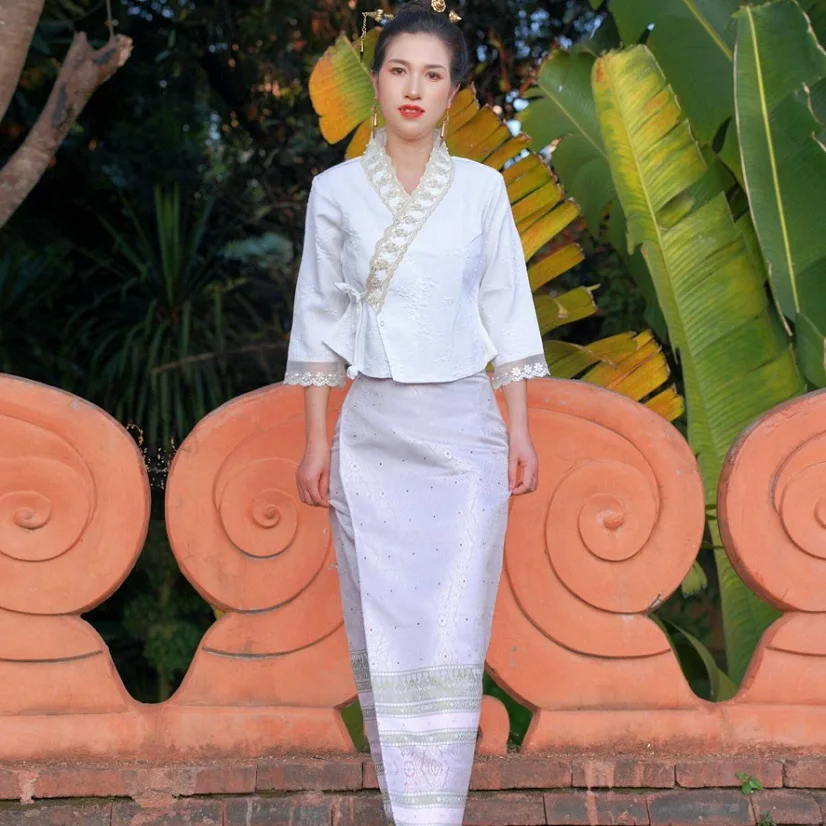 Yun Nan Dai Ethnic Clothing Cambodia Thai Trend Tops + Skirt Suit Starlight Night Market Nyonya Uniform Casual Daily Wear