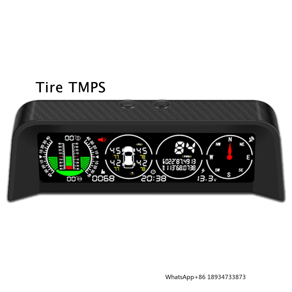 Tilt Angle inclinometer 4x4 Car Hud Head Up Display X50 Gps TMPS Tire Pressure  Inclinometers Car Slope Meter