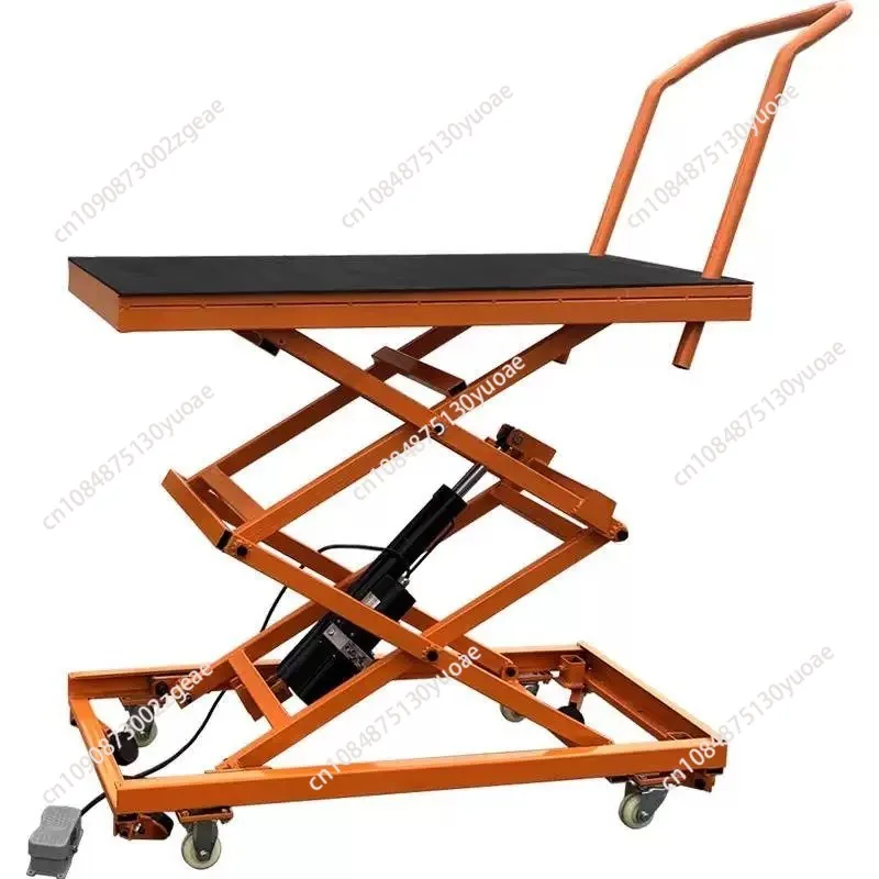 Small electric lift horse stool folding mobile hydraulic lift scissor type working platform interior decoration push cart