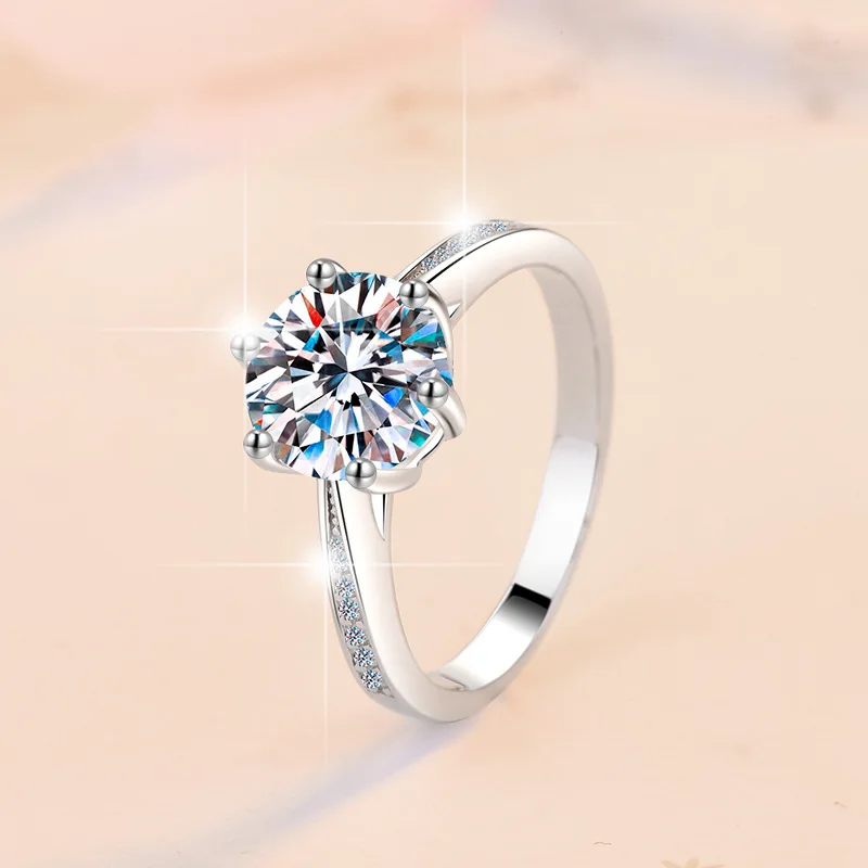 Women's Moissanite Solitaire D VVS Engagement Ring