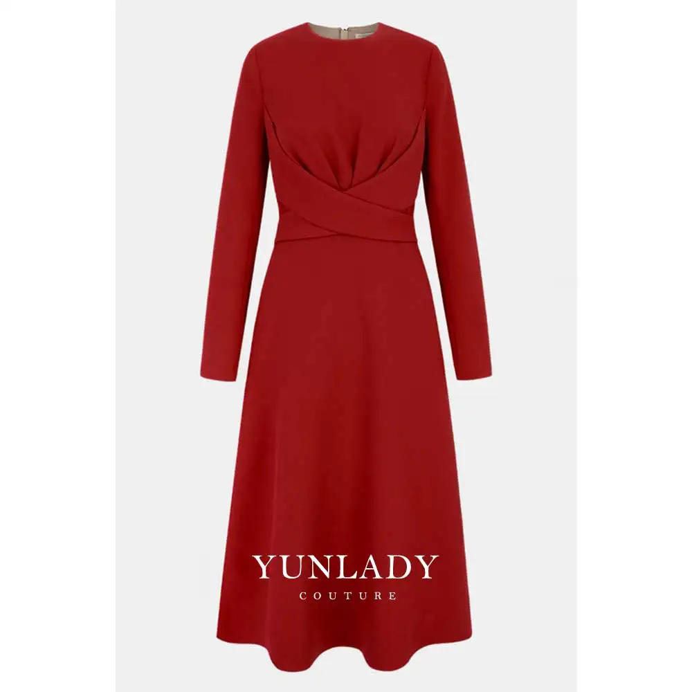 

YUNLAN Customizd Pink Mermaid A-Line Mom Evening Dress 2025 Saudi Arabia Ladies Burgundy Wedding Formal Guest Midi Party Dress