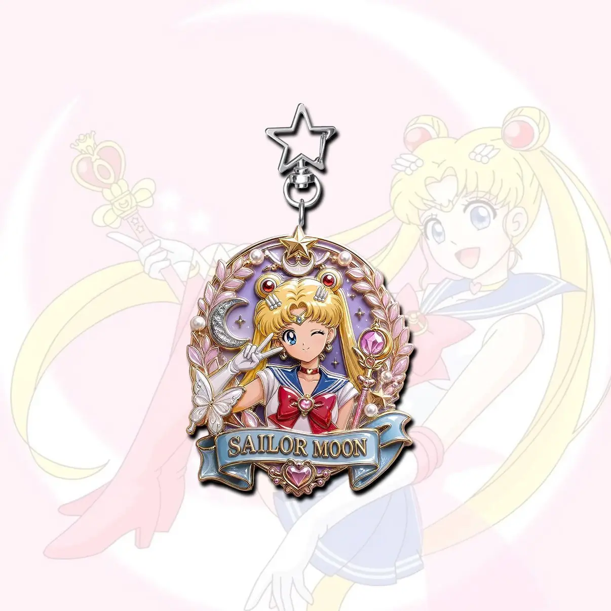 Sailor Moon Keychain Acrylic Cartoon Anime Student Bag Pendant Festival Gift for Friends view 2