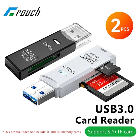 2 шт. 2-в-1 USB 3.0 картридер Micro SD TF картридер USB флеш-накопитель кард-ридер адаптер для ПК ноутбуков аксессуары топ 8 адаптер microSD - №3