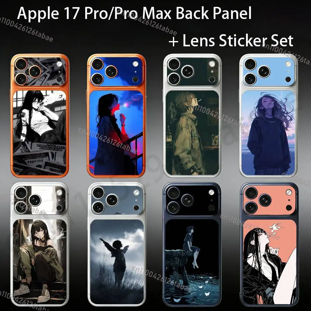

Cool girl who smokes For iPhone 17pro/proMax Full body Back Cover Decal Skin Colorful Rear Protective Sticker Film