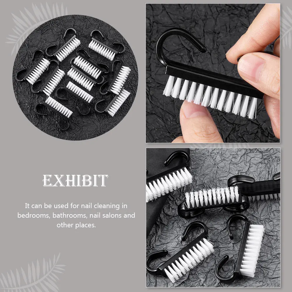 

10 pcs Cow Horn Nail Brush Manicure Cleaning Tool Durable Plastic For Home Salon Nail Art Dust Scrubber Lightweight Fingernail