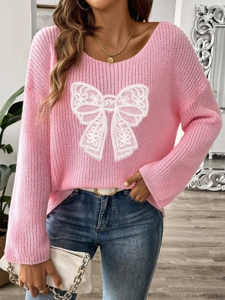 

New Autumn Women's Embroidered Sweater,Women's Clothing,Women's Sweater,Pretty Women's Sweaters,Long Sleeve Top,knitwears