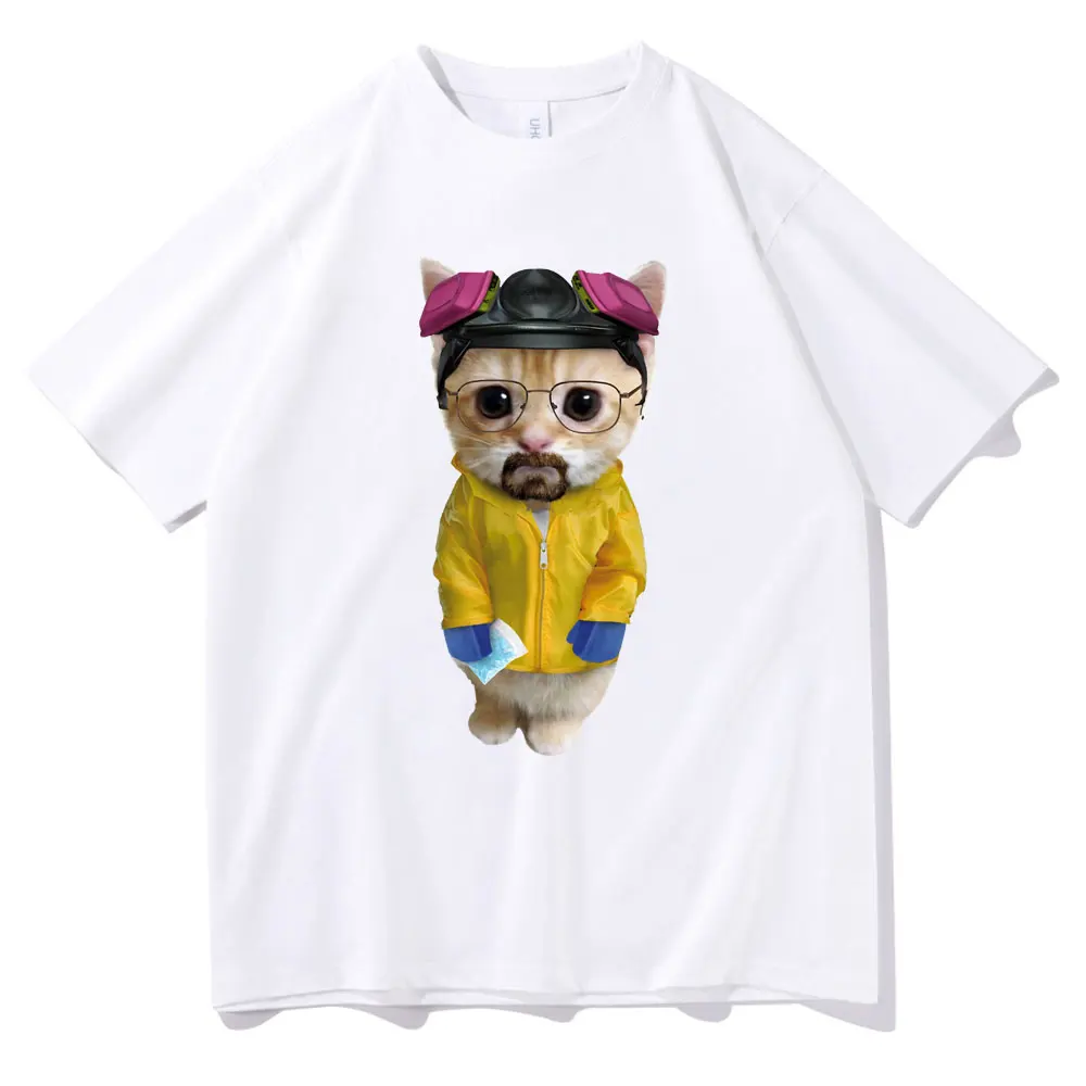 

TV Play Breaking Bad Heisenberg Walter White El Gato Kitty Funny Meme Print Tshirt Cute Sad Crying Cat T Shirt Men Fashion Tees