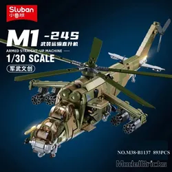 893PCS MI-24S Armed Transport Helicopter Building Blocks Military Army Weapon Creative Soldier Figure Dolls Bricks Toys For Kids