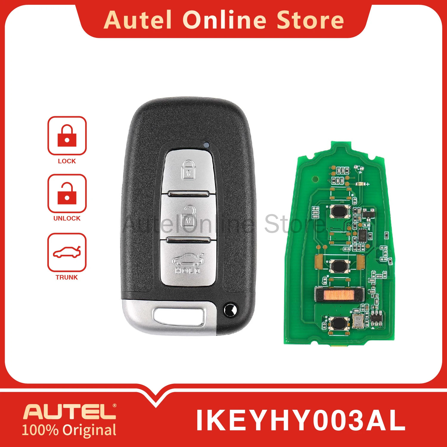 

AUTEL IKEYHY003AL 3 Buttons Universal Smart Remote Key for KM100/IM508/IM608 for Hyundai
