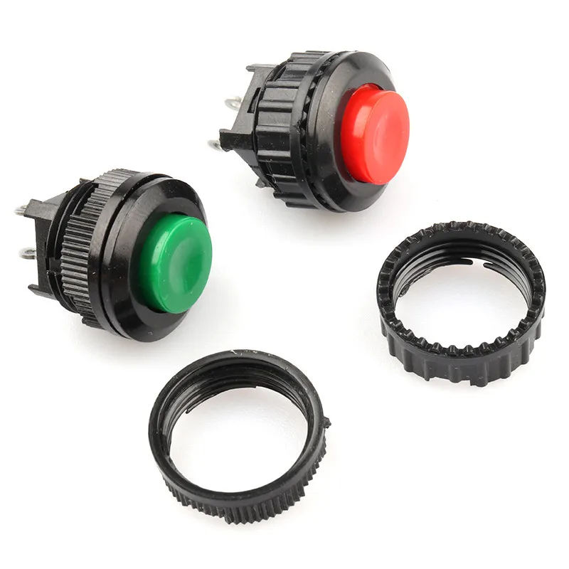 10 PCS DS-500 DS-501 Arcade Game Machines Non-Latching 14mm Diameter Red Cap Momentary Push Button Switch