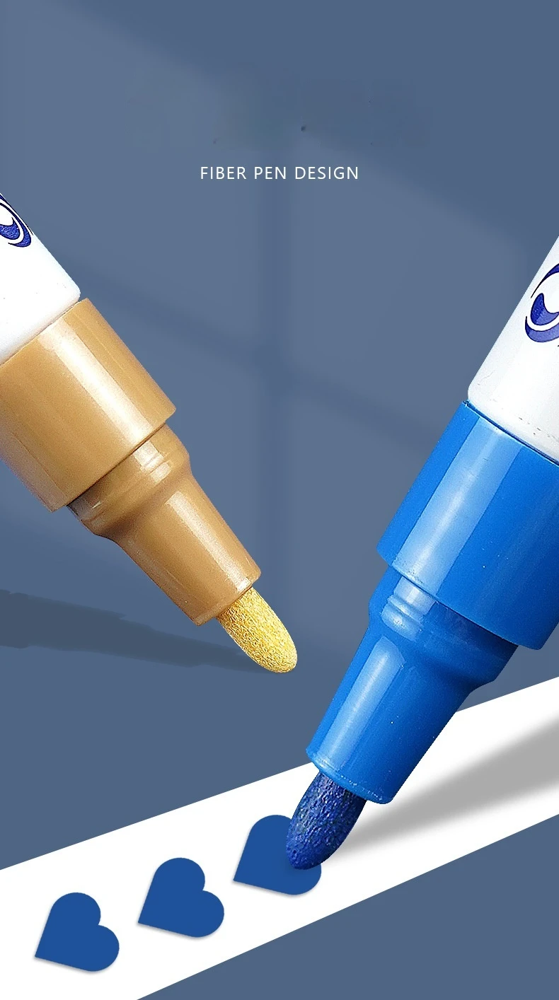 Etercycle Lackstift, wasserfest, lichtbeständig, ölig, 12 Farben, schnell trocknend, für Auto, Gummireifen, Autoräder, Graffiti, DIY – Detail 7