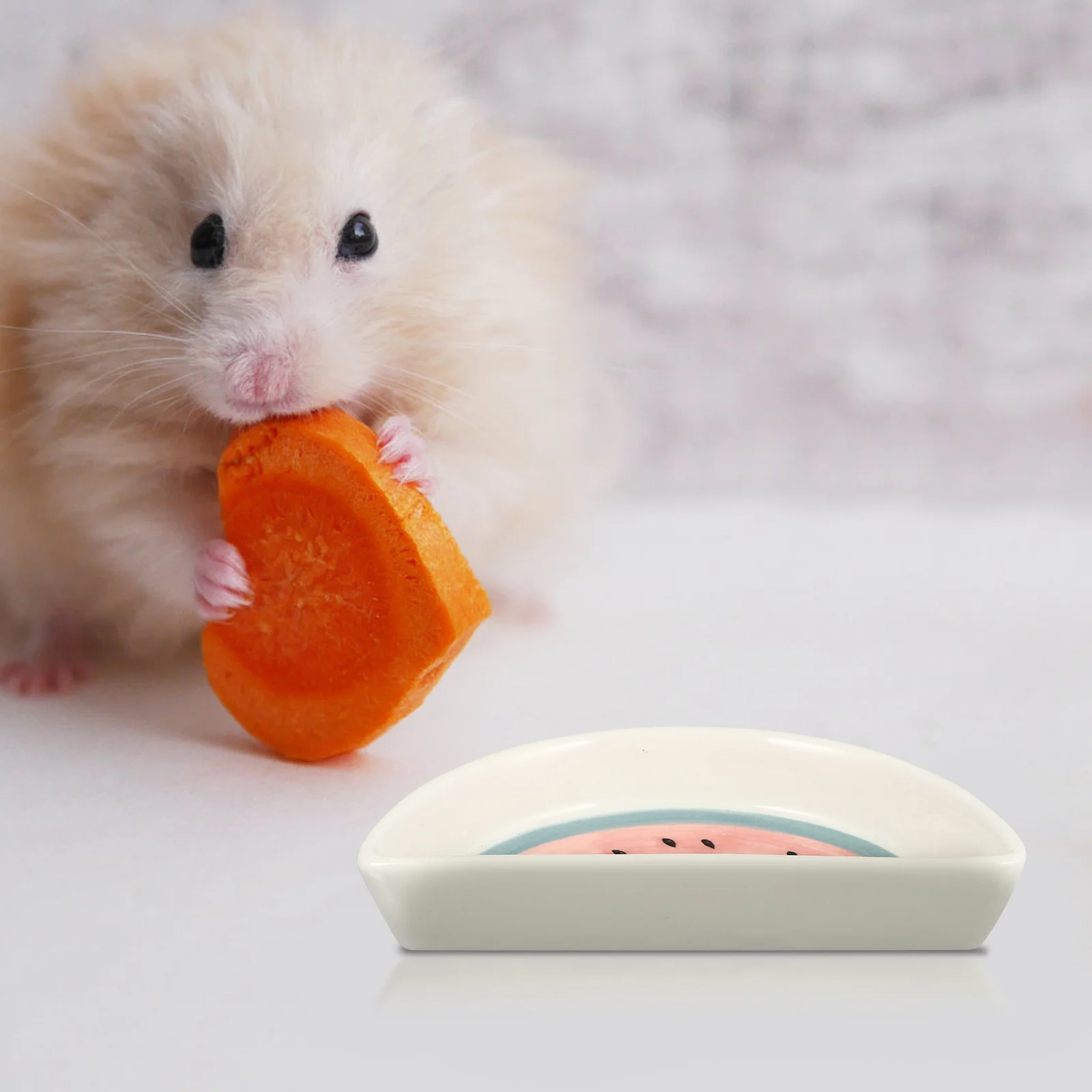 

Ceramic Hamster Food Bowl Sturdy Feeding Bowl Small Pet Food Container Easy Clean Pet Supplies Ceramic Feeder Refillable Feeder
