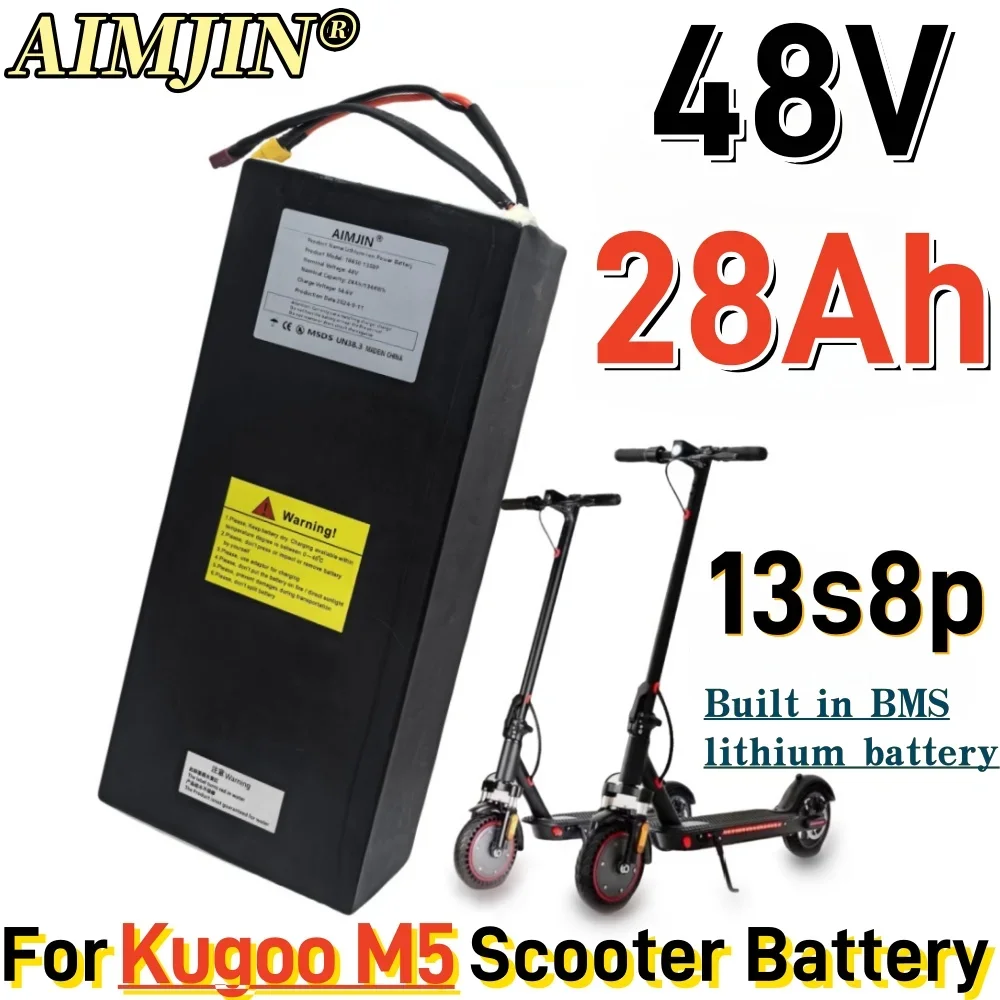 

13S8P 48V 28AH Rechargeable Lithium Battery pack for Kugoo M5/M5Pro/MaxSpeed Electric Scooter Battery 1344wh Built in BMS