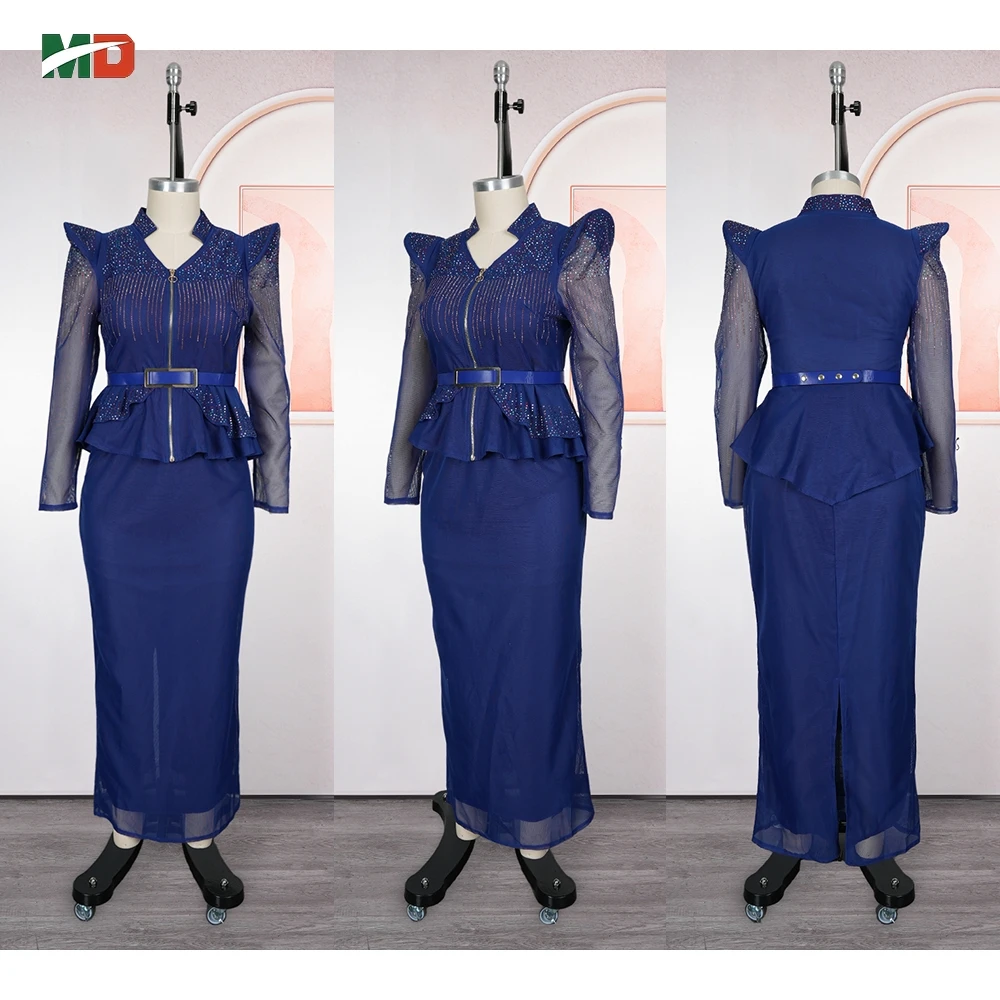 여성용 MD 아프리카 전통 의상, 다이아몬드 장식 바진 웨딩 파티 드레스, 앙카라 로브, 전통 의상, 아프리카 의류