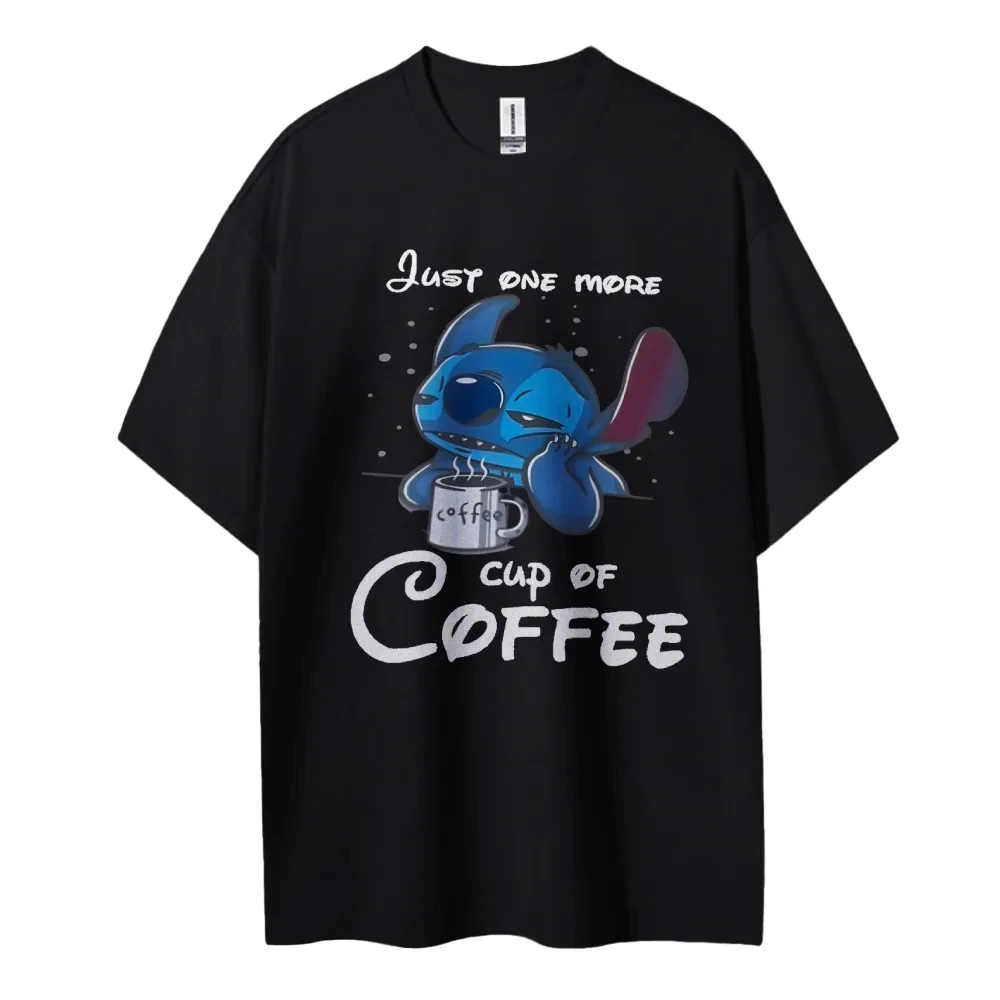 

Disney Stitch Cotton Unisex Crew Neck Anime T-Shirt Men's and Women's Boys and Girls Summer New Fashion Breathable Top Clothing
