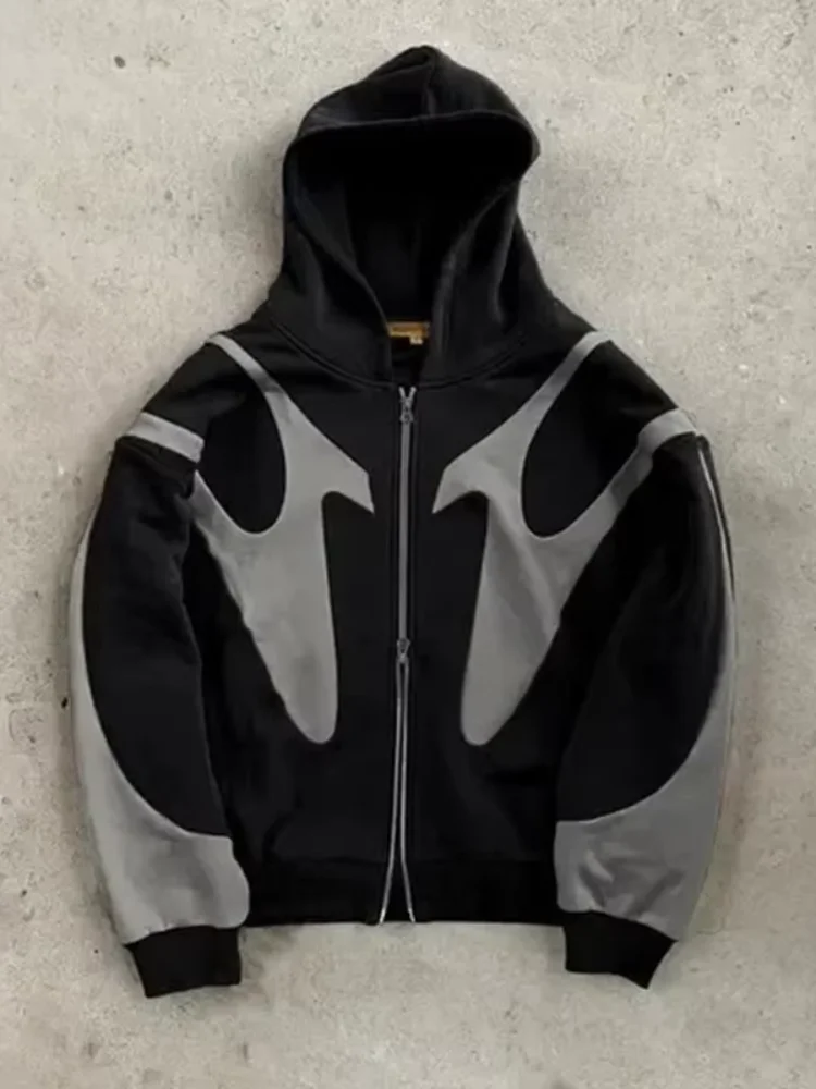 Y2k American Retro Letter Pri - Street Fashion Zip Up Hoodie review and price