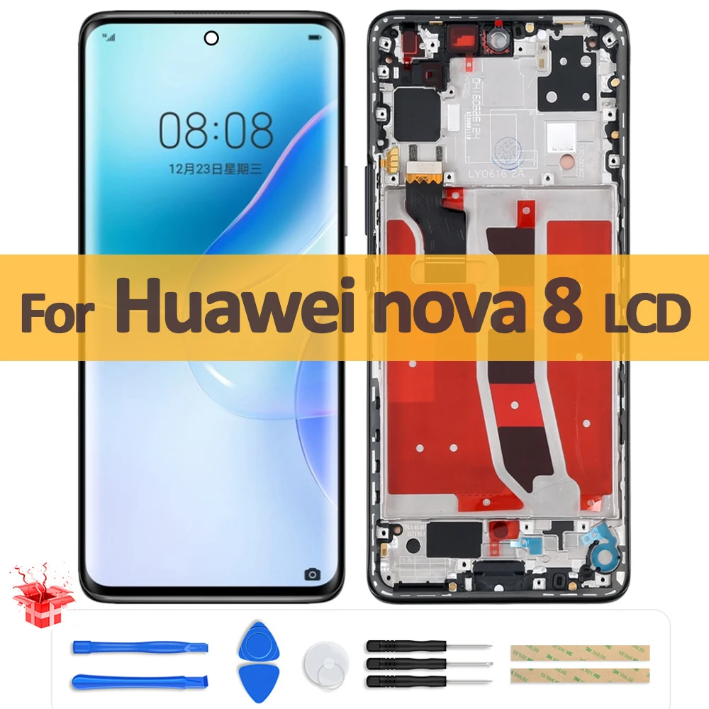 

6.57" Original OLED For Huawei Nova 8 Nova8 5G ANG-AN00 LCD Display Touch Screen Digitizer Assembly Repair Replacement Parts