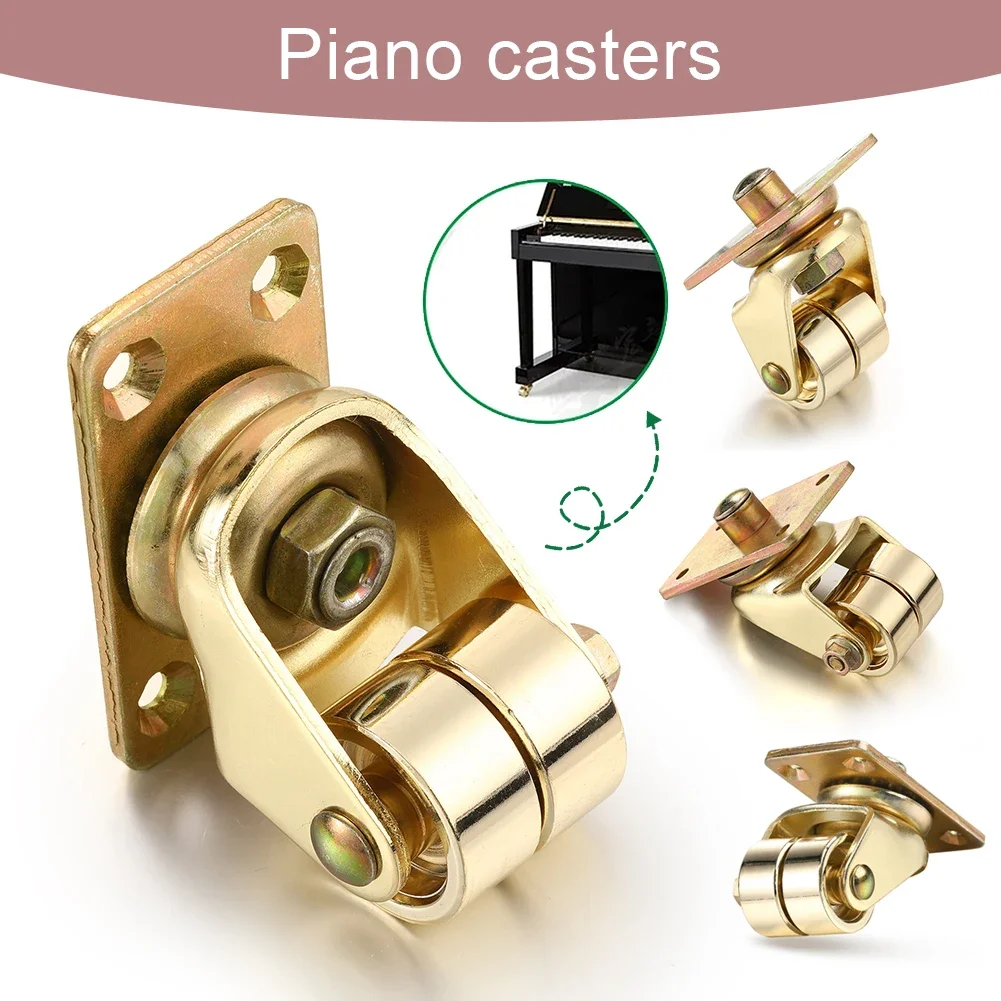 Piano Casters Piano Bottom Wheel Wear-Resistant Furniture Metal Rotate Moving Wheel for Upright Piano Furniture