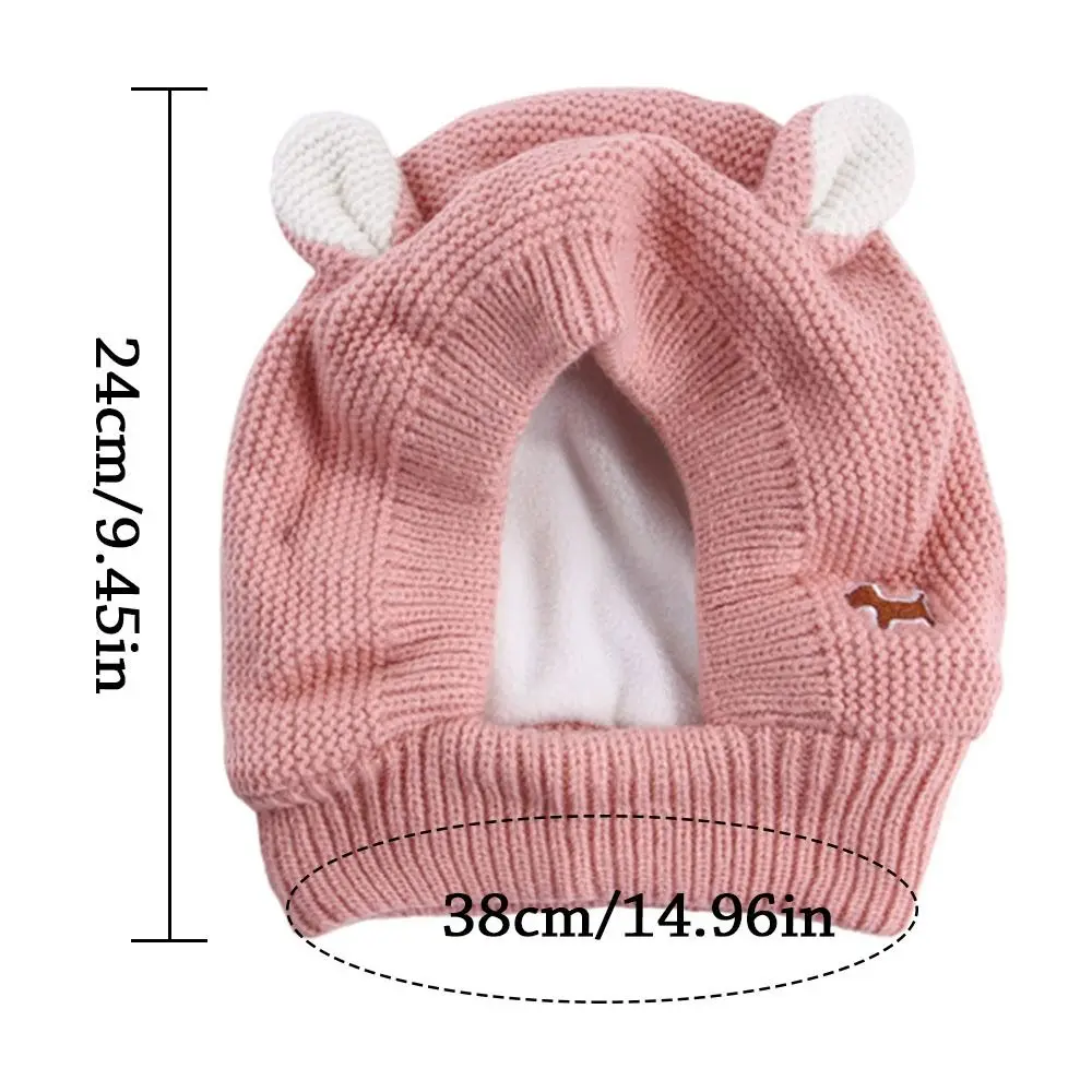 Dog Ear Muffs Noise Protection Knitted Hats Pet Neck Ear Warmer for Winter Knitted Cap for Anxiety Calm Down for Dog Cat view 6
