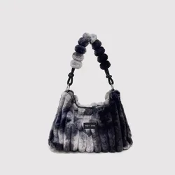 Women Bag Autumn Winter Fluffy Fashion Chains Zipper SOFT Purses and Handbags Shoulder Bag Euro-America Style