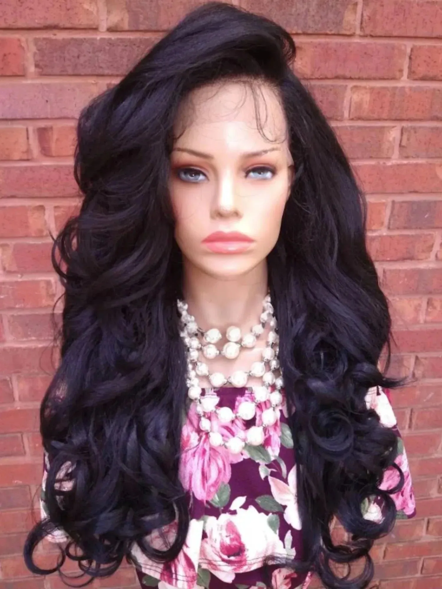 블랙 바디 웨이브 레이스 프론트 가발 13x4 HD 투명 글루리스 가발 프리플럭드 합성 레이스 프론탈 가발 내열성 데일리 착용