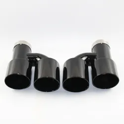 Car Accessories stainless steel and bright face without marked H-type double outlet straight edge exhaust pipe tailpipe