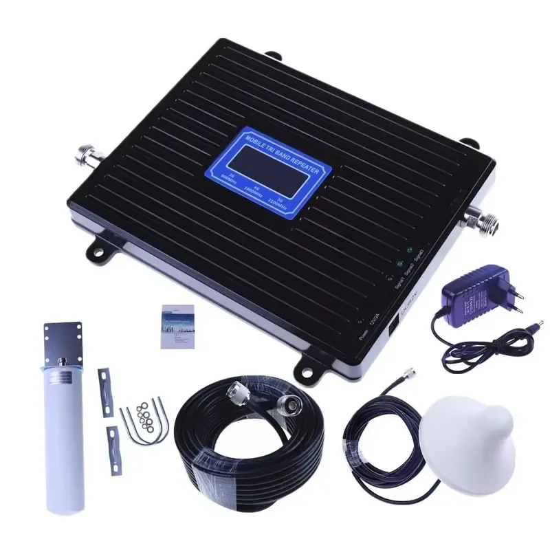 Tri Band Mobile Signal Booster 2G 3G 4G 5G LTE Cellular Network Amplifier For Home Office Phone Coverage