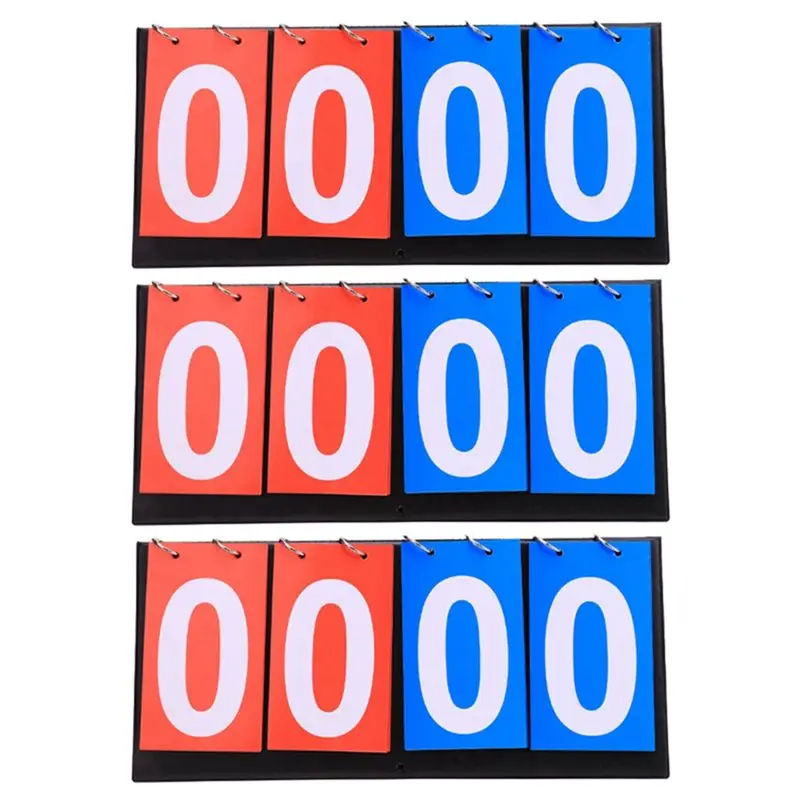 AFOURT-3X 4 Digit Score Board Basketball Soccer Scoreboard For Basketball Football Badminton Volleyball Table Tennis