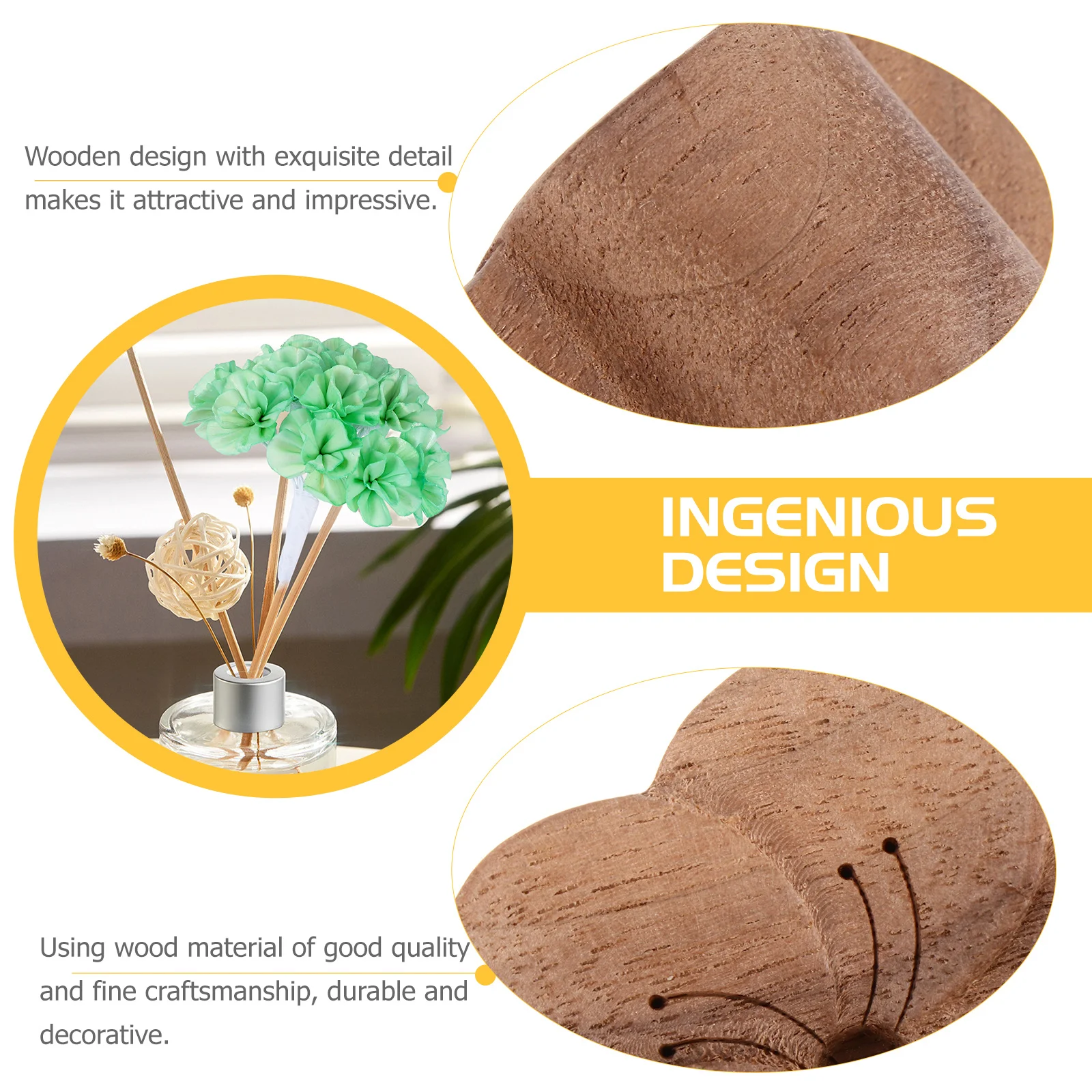 

1Pcs Wood Diffuser Desktop Essential Oil Diffuser Home Office Perfume Ornament Wood Decor Home Perfume Ornament