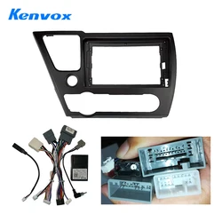 Android System Multimedia Player Car Radio Fascia Frame For Honda Civic 9 2013 2014 2015 2016 2 Din 9'' Dashboard Bracket Kit