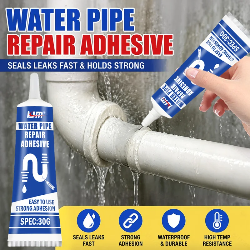 KJM Water Pipe Repair Adhesive 30G Waterproof Leak Sealant Strong Bonding Glue For PVC PPR Metal Plumbing Joint Crack Repair