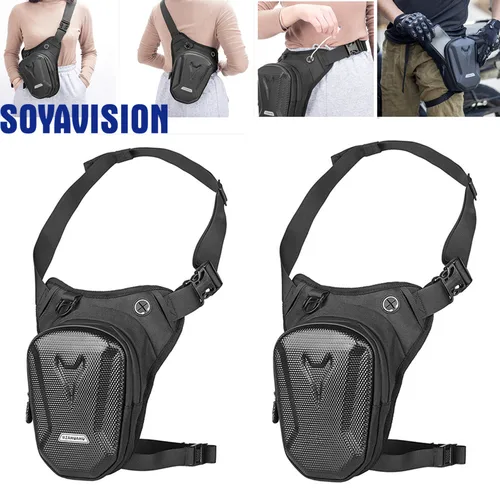 Bolsa de pierna dura para motocicleta, riñonera impermeable, riñonera para conducción al aire libre, ciclismo, senderismo, pesca y escalada