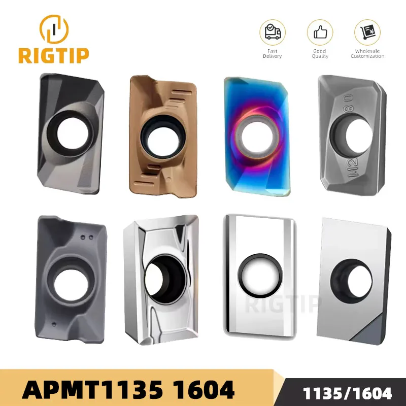 

Твердосплавная пластина RIGTIP APMT1604 APMT1135 APKT 1135 1604 PDER Станок с ЧПУ Сменный фрезерный инструмент Пластина лезвия PCD CBN