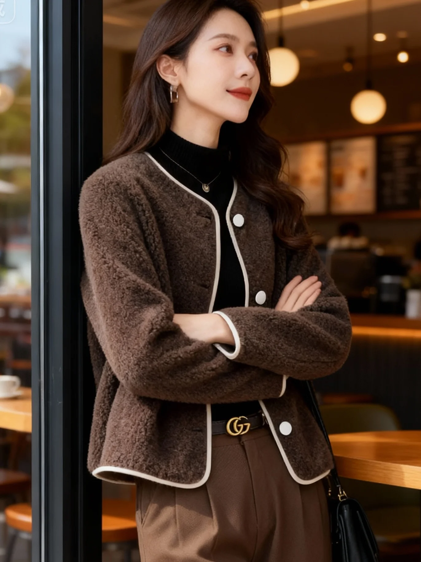 

Women's Casual Loose Plush Long Sleeve Warm Top Outerwear Fashionable And Stylish Cold-Weather Jacket