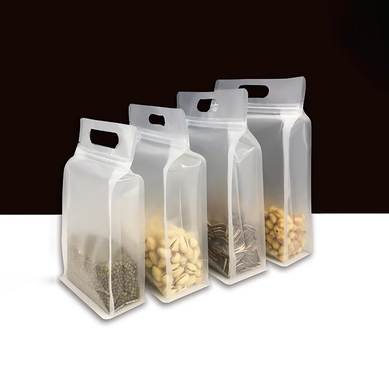 50 portable frosted transparent food sealing bags dog food commercial ziplock bags can be printed with company logo
