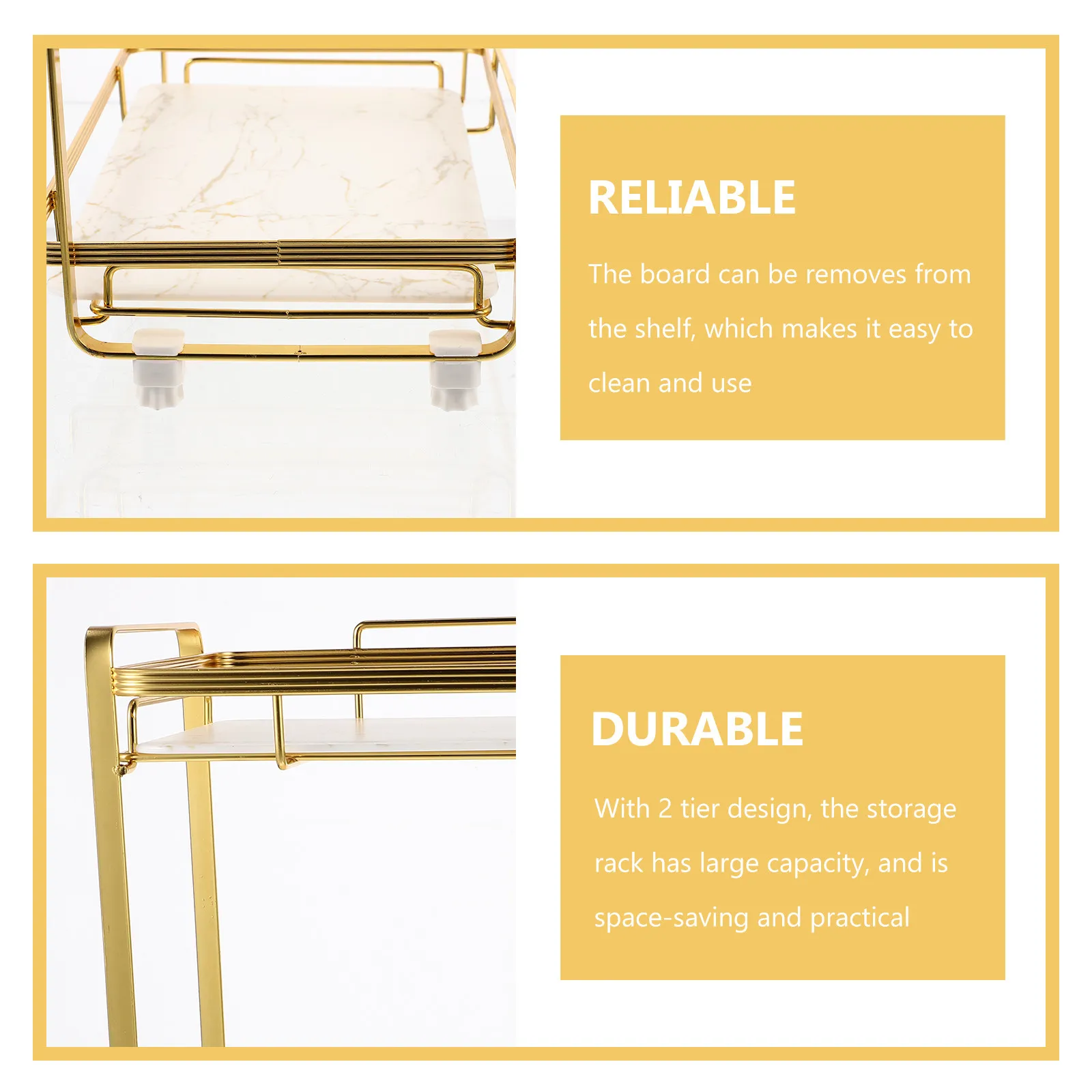 

1Set Bathroom Countertop Organizer Alloy PP 2 Tier Storage Shelf Storage Rack for Cosmetics Toiletries Kitchen Bathroom Supplies