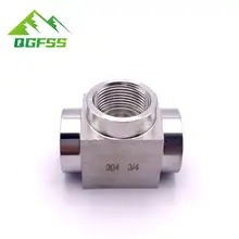 1pcs SS304 1/8" 1/4" 3/8" 1/2" BSP Female Thread 3 Way 304 Stainless ...