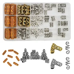 75pcs/box Mix Metal Spring Ring Hair Braid Dreadlocks Beads Clips Hair Decoration Accessories with Storage Box