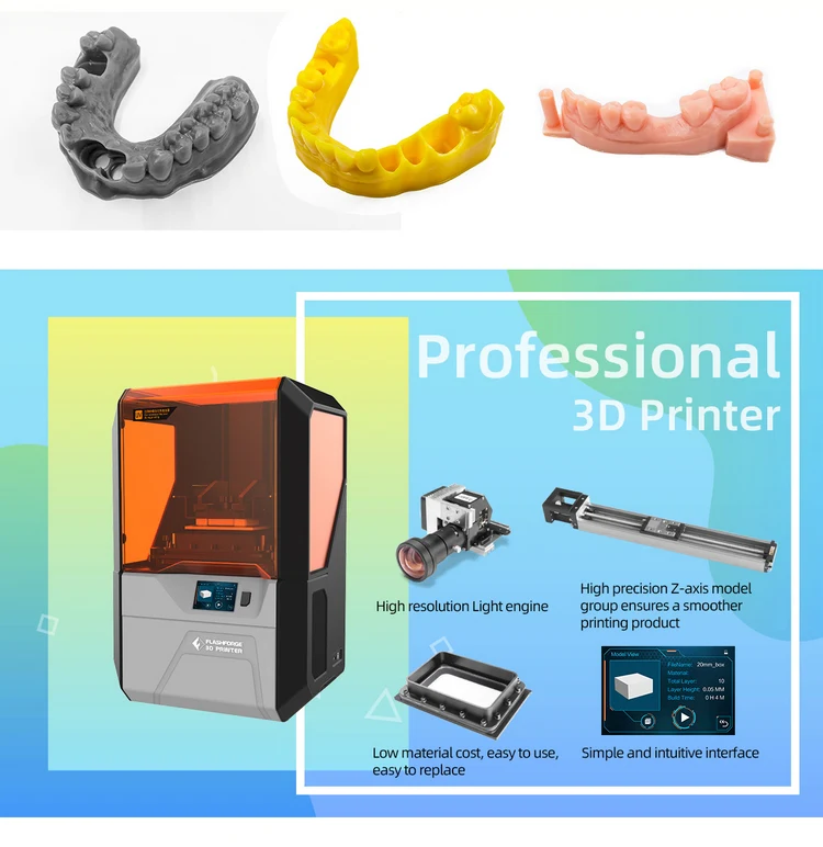 China Flashforge Hunter uv 3d  printer for jewelry