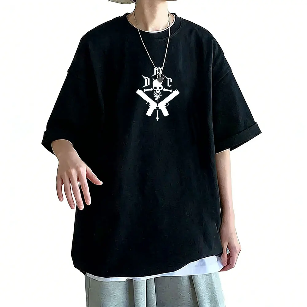 

Game Devil May Cry Skeleton Graphic T-shirt Men Women Gothic Casual Oversized Short Sleeve Man Vintage Soft Cotton T Shirts Tops