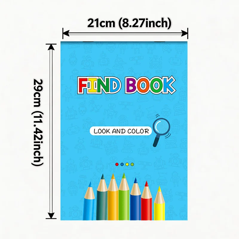 Fun Find The Same Item Game, Find Hidden Items and Color Them, 32 Pages, Fun Drawing Coloring Book, Find A Game Drawing Book