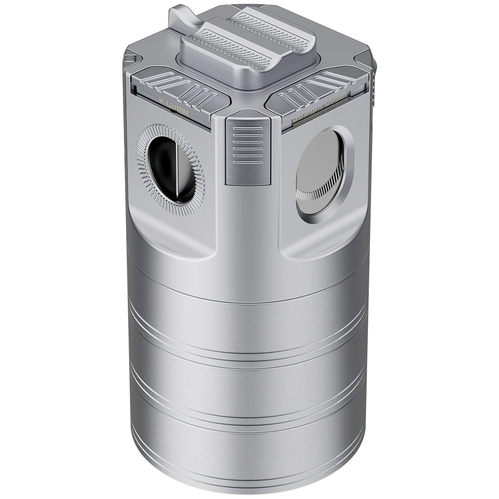 

8-in-1 Desktop Cigar Lighter with Straight V-Cut Cutter,3 Ashtrays,3 Draw Enhancer Tools,2 Stands,Punch,4 Jet Flame Butane Torch