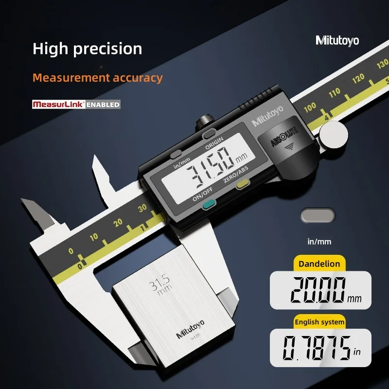 

Mitutoyo Vernier Caliper LCD Digital 0.01mm High-precision Stainless Steel Wear Resistant 150/200/300mm Measuring Tool