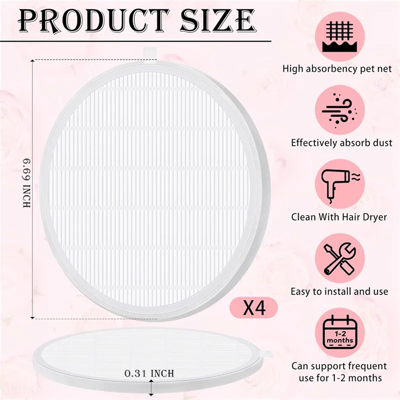 A47F-4 Uds filtro colector de polvo de uñas filtro de repuesto filtro colector de polvo reutilizable sin derrames filtro de polvo para uñas