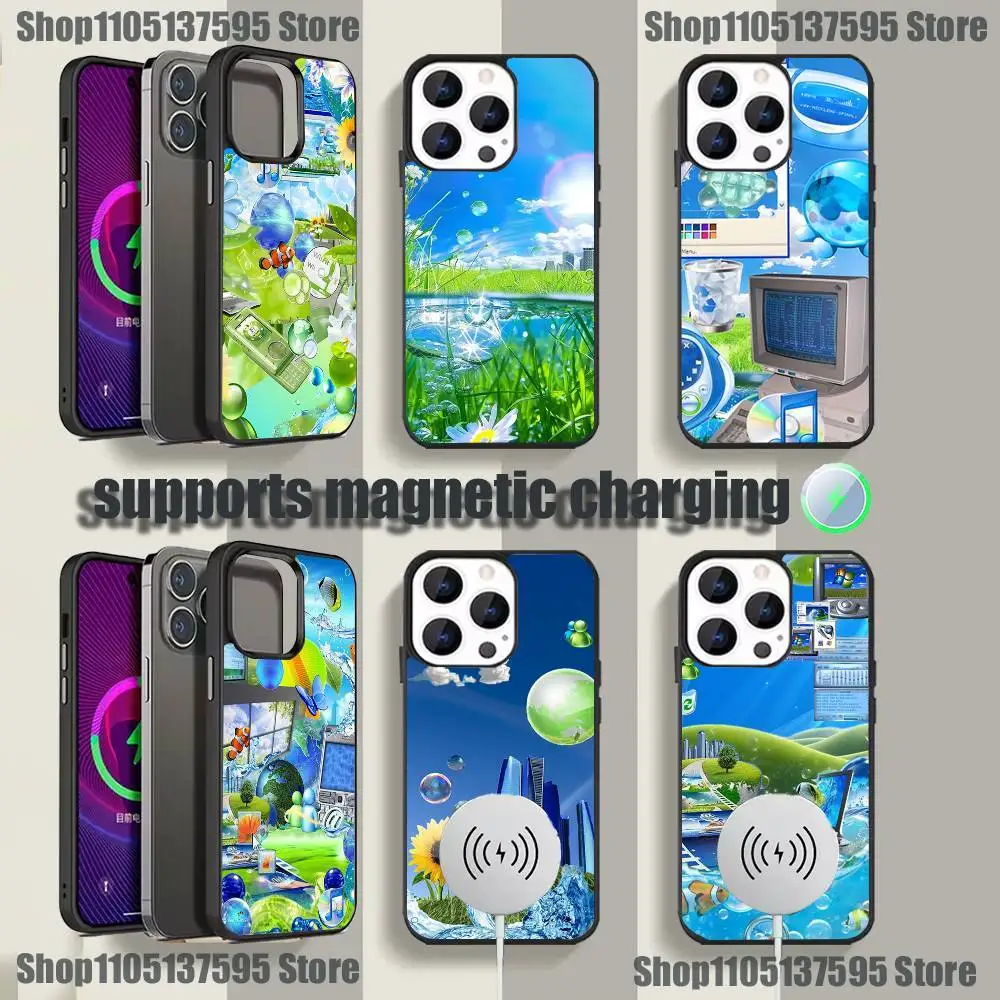 

Frutiger Aero Phone Case For iPhone 17,16,15,14,13,12,11,Pro,Max,Plus,Mini,SE4,E Magnetic Magsafe Wireless Charging