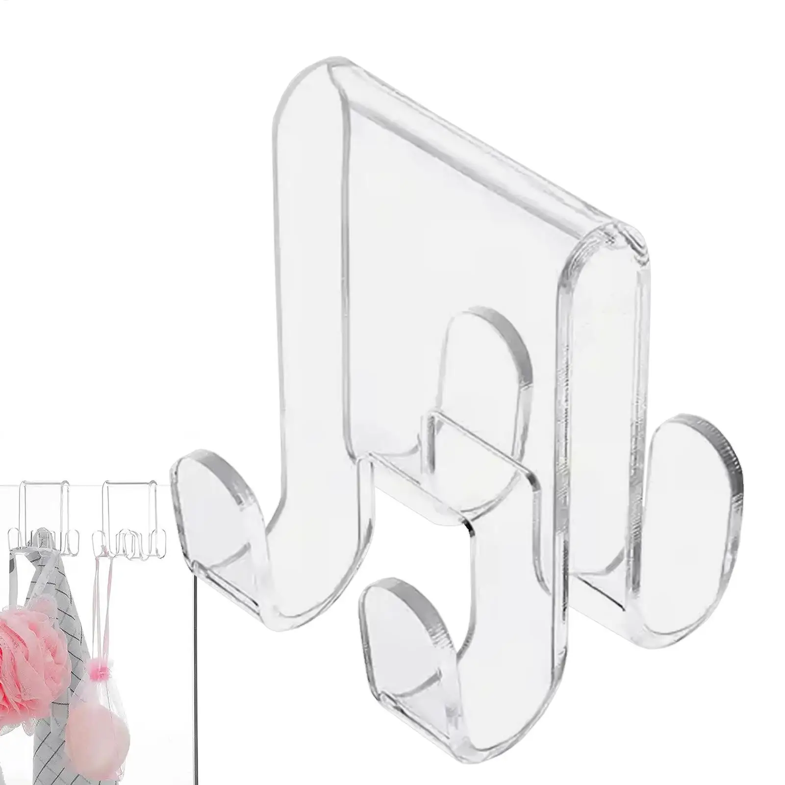Glastürhaken, Handtuchhalter, Duschhandtuchhaken, bohrfreies Aufbewahrungswerkzeug für Bademäntel, Kleidung, Handtücher und Waschlappen, Handtuchhaken-Werkzeuge