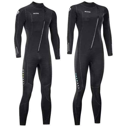 Imagen 1 del producto Traje de neopreno de 3mm con cremallera frontal, traje de buceo de cuerpo completo de una pieza para hombres, snorkel, buceo, natación, surf