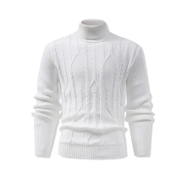 Men's Winter Thick Warm High Neck Sweater Casual Comfortable Knittedwear Other Fabric Women's Applicable Other Scenarios