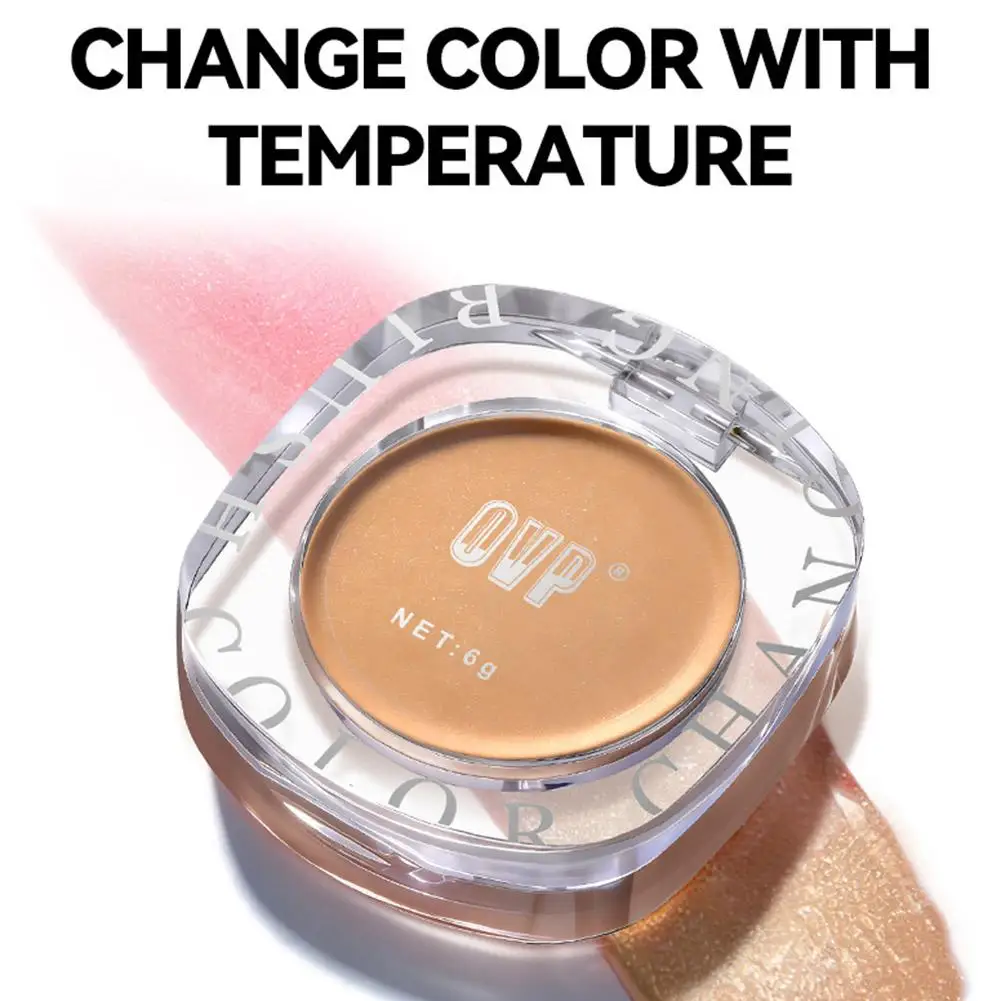 Blush multiuso che cambia colore, illuminante per il viso, trucco impermeabile, polvere per il trucco, cosmetici morbidi per il viso, blush per il contouring Z5O2